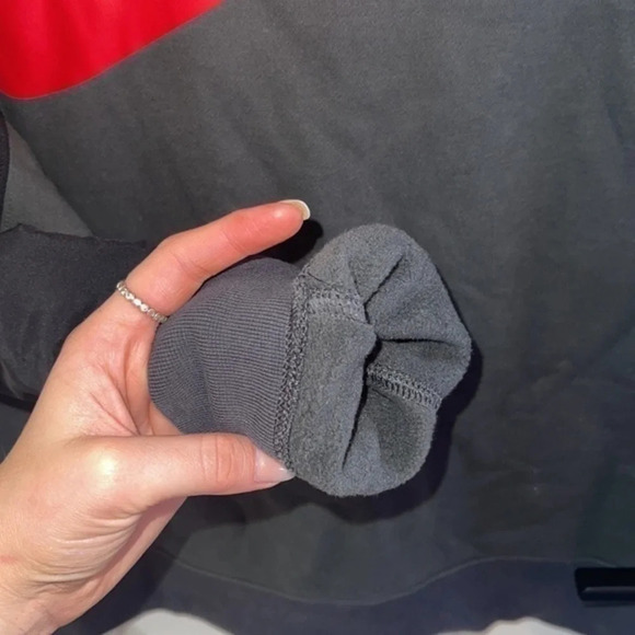 NIKE Gray & Red Fleece Pullover Sweatshirt - Picture 9 of 12